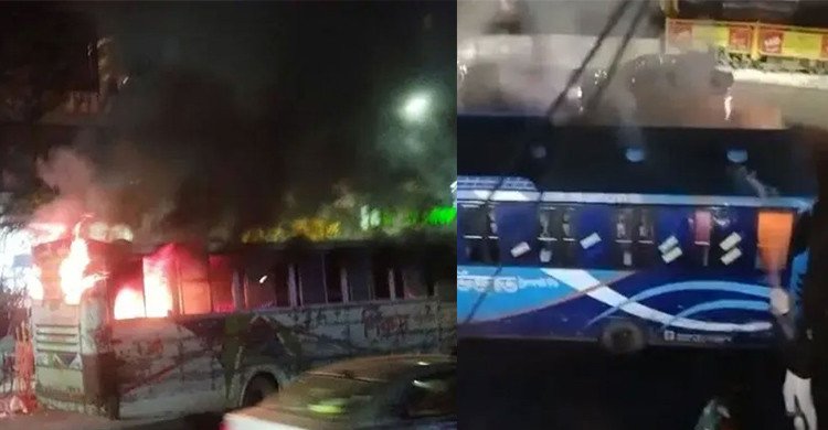 মিরপুরে ৭ মিনিটের ব্যবধানে দুই বাসে আগুন, একটি বাসে আগুন দেওয়ার চেষ্টা